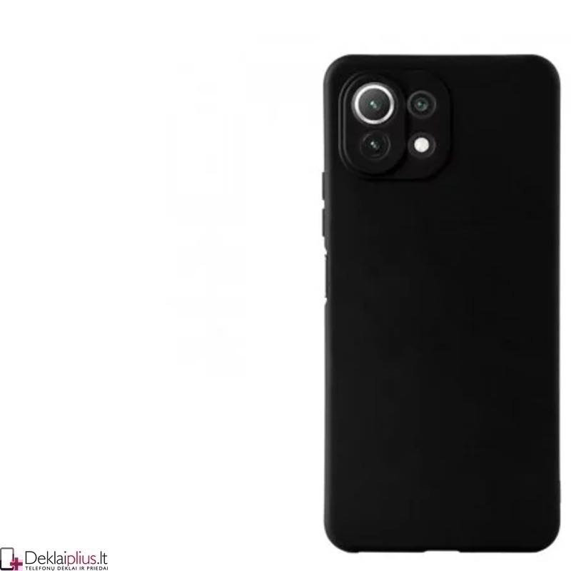 Silikoninis ploniausias dėklas - su kameros apsauga juodas (Xiaomi Mi 11) Silikoninis ploniausias dėklas - su kameros apsauga juodas (Xiaomi Mi 11)